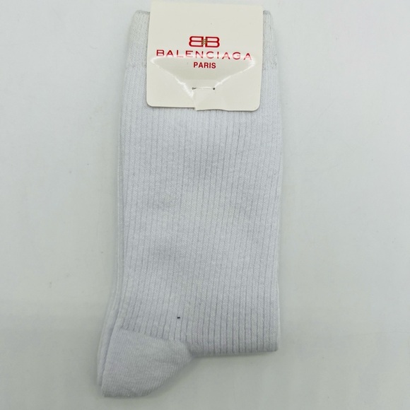 Balenciaga White Casual Crew Socks for Children EU Size 22 or U.S. 6-10 NWT